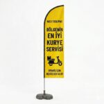 Yelken Bayrak Takım 75x200 cm (Orta Boy) ( Baskı+Bidon+Direk)