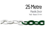 Plastik Zincir 8 mm Yeşil Beyaz 25 Metre